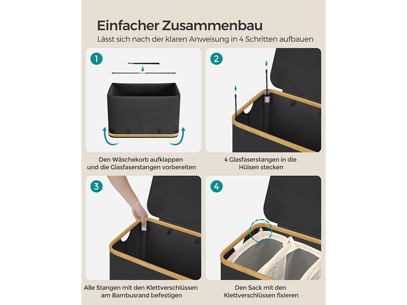 SONGMICS Wäschekorb black SONGMICS Wäschekorb black