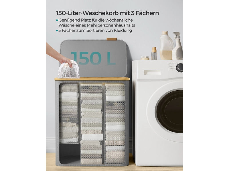 SONGMICS Wäschekorb grau SONGMICS Wäschekorb grau