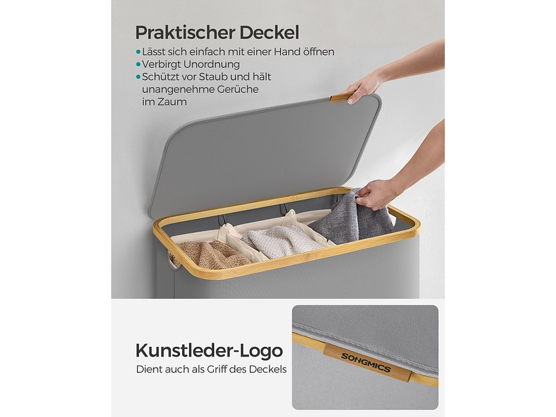 SONGMICS Wäschekorb grau SONGMICS Wäschekorb grau