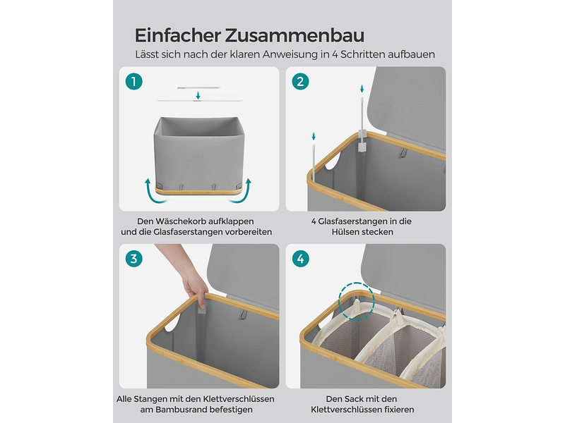 SONGMICS Wäschekorb grau SONGMICS Wäschekorb grau