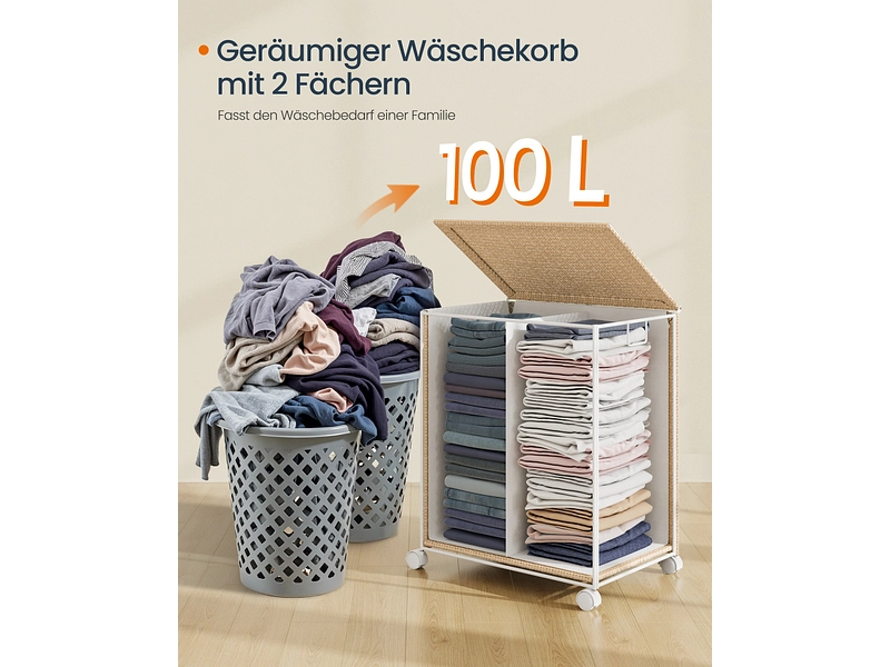 SONGMICS Wäschekorb natürliches holz SONGMICS Wäschekorb natürliches holz