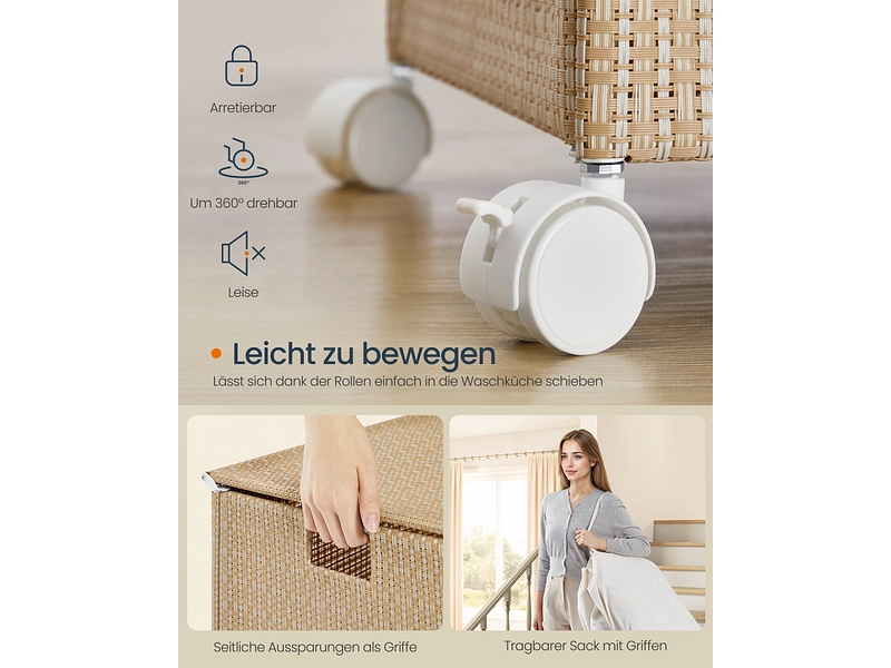 SONGMICS Wäschekorb natürliches holz SONGMICS Wäschekorb natürliches holz