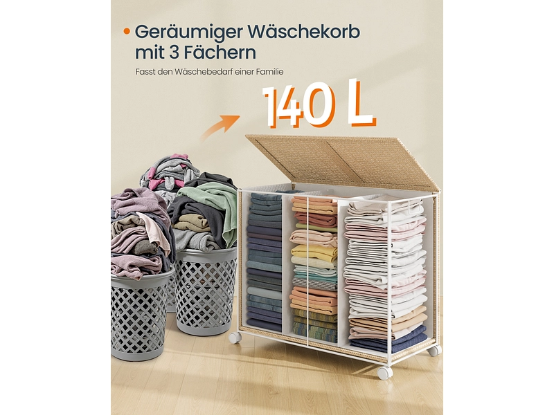 SONGMICS Wäschekorb natürliches holz SONGMICS Wäschekorb natürliches holz