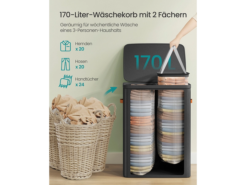 SONGMICS Wäschekorb black SONGMICS Wäschekorb black