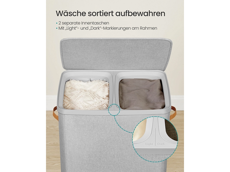 SONGMICS Wäschekorb grau SONGMICS Wäschekorb grau