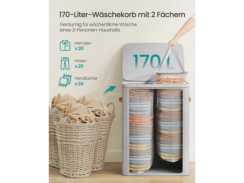 SONGMICS Wäschekorb grau SONGMICS Wäschekorb grau