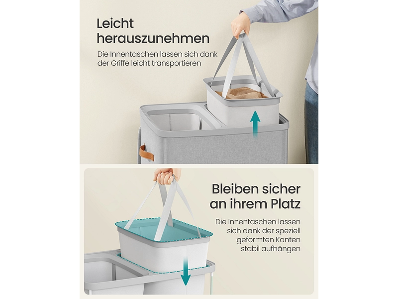 SONGMICS Wäschekorb grau SONGMICS Wäschekorb grau