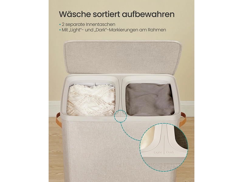 SONGMICS Wäschekorb beige