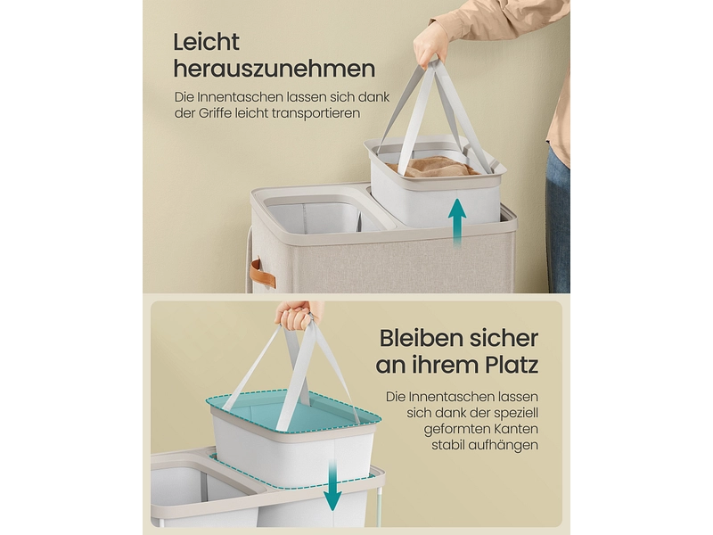 SONGMICS Wäschekorb beige