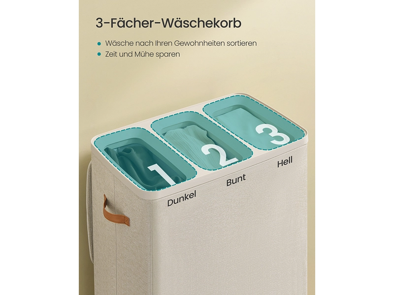 SONGMICS Wäschekorb beige