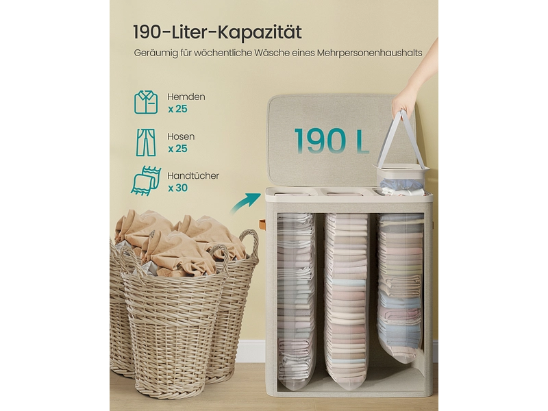 SONGMICS Wäschekorb beige