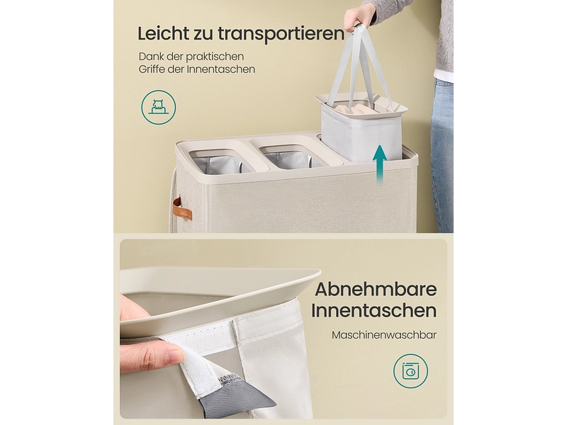 SONGMICS Wäschekorb beige