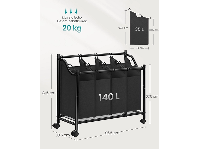 SONGMICS Wäschekorb black SONGMICS Wäschekorb black