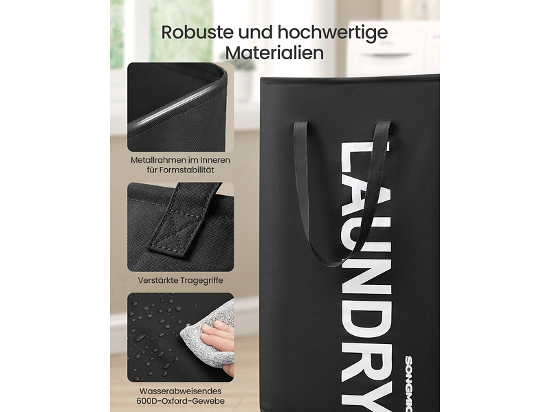 SONGMICS Wäschekorb black