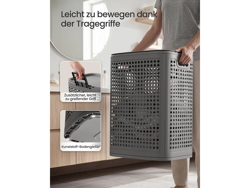 SONGMICS Wäschekorb dunkelgrau