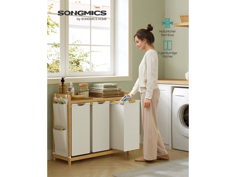 SONGMICS Portabiancheria bianco SONGMICS Portabiancheria bianco