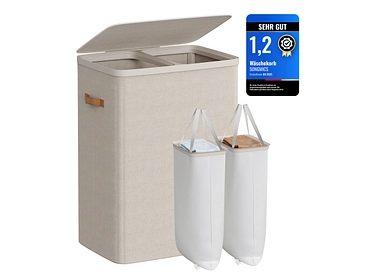 SONGMICS Wäschekorb beige
