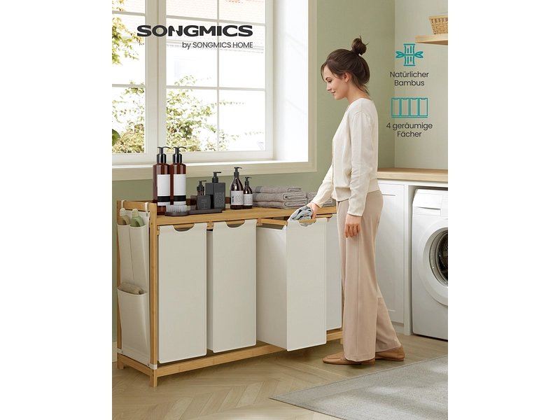 SONGMICS Portabiancheria bianco SONGMICS Portabiancheria bianco