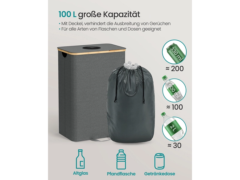 SONGMICS Tüte für Flasche grau SONGMICS Tüte für Flasche grau