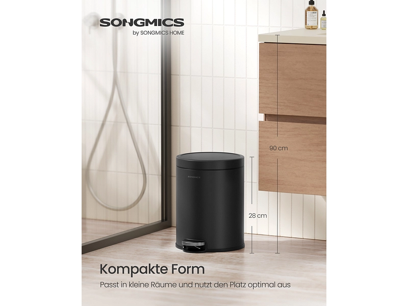 SONGMICS Abfalleimer black