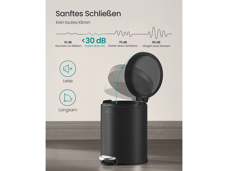 SONGMICS Abfalleimer black