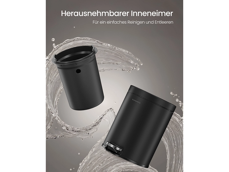 SONGMICS Abfalleimer black