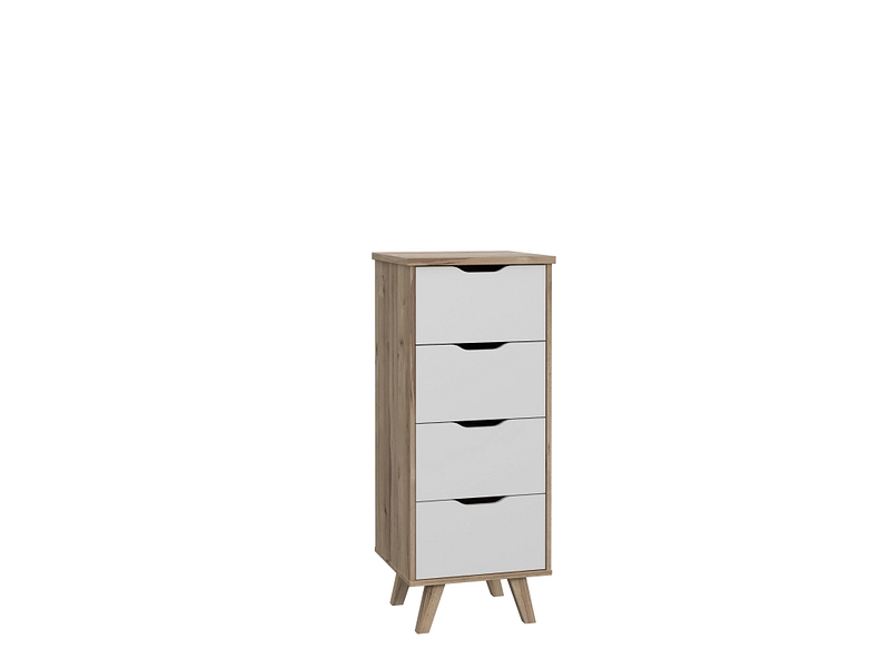 Commode VANKKA 4 tiroirs 42x45x108.7cm chêne décor