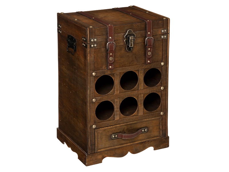 Range-bouteilles BRUCE marron foncé 28x38.5x58.5cm