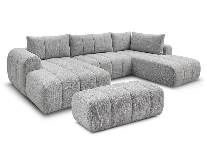 Canapé d'angle panoramique avec pouf BOBOCHIC NESTY Canapé d'angle panoramique avec pouf BOBOCHIC NESTY