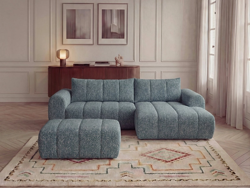 Divano ad angolo con pouf BOBOCHIC NESTY Divano ad angolo con pouf BOBOCHIC NESTY