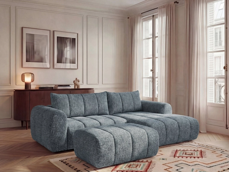 Divano ad angolo con pouf BOBOCHIC NESTY Divano ad angolo con pouf BOBOCHIC NESTY