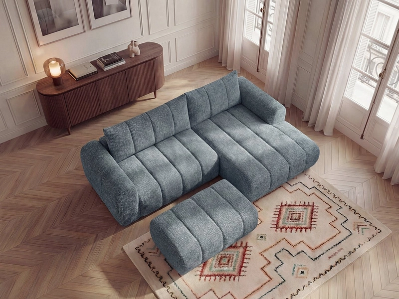 Divano ad angolo con pouf BOBOCHIC NESTY Divano ad angolo con pouf BOBOCHIC NESTY