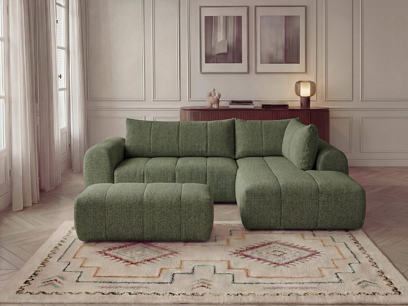 Divano ad angolo con pouf BOBOCHIC NESTY