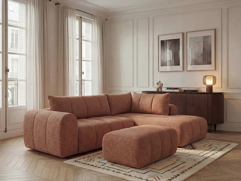 Ecksofa mit Hocker BOBOCHIC NESTY Ecksofa mit Hocker BOBOCHIC NESTY