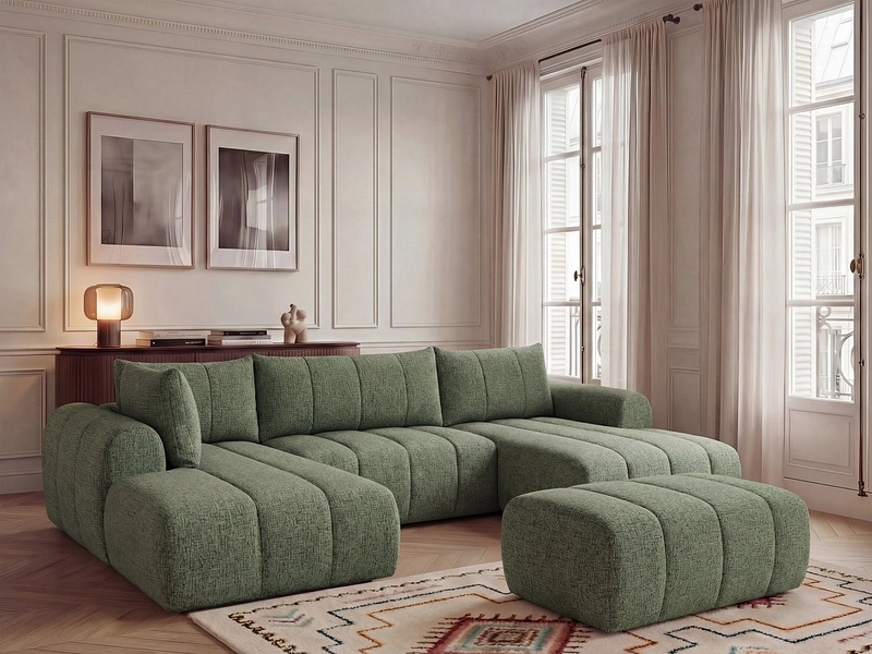 Panorama-Ecksofa mit Hocker BOBOCHIC NESTY