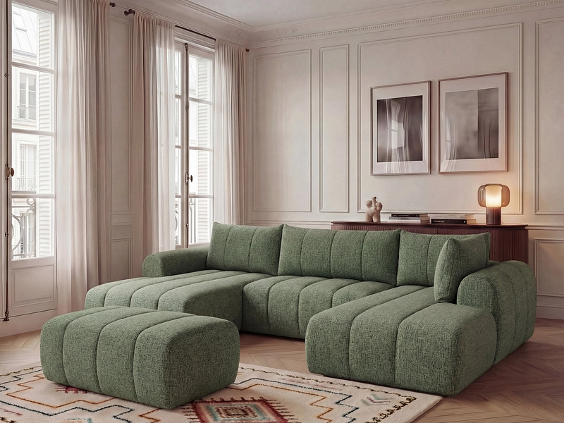 Panorama-Ecksofa mit Hocker BOBOCHIC NESTY Panorama-Ecksofa mit Hocker BOBOCHIC NESTY