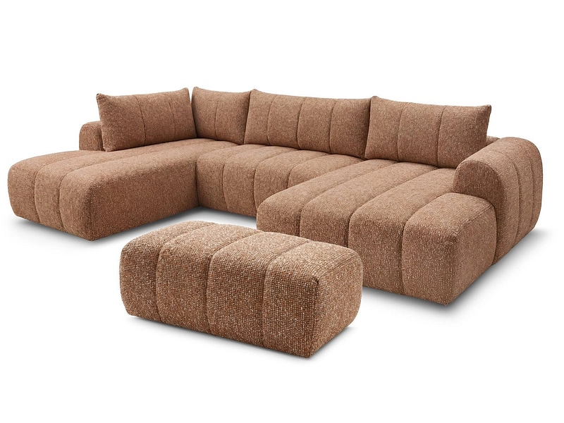 Panorama-Ecksofa mit Hocker BOBOCHIC NESTY
