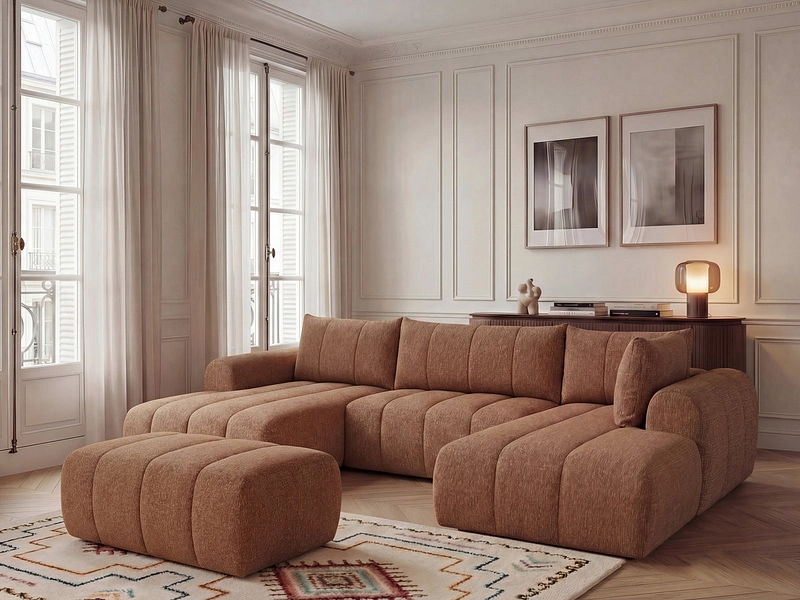 Panorama-Ecksofa mit Hocker BOBOCHIC NESTY Panorama-Ecksofa mit Hocker BOBOCHIC NESTY