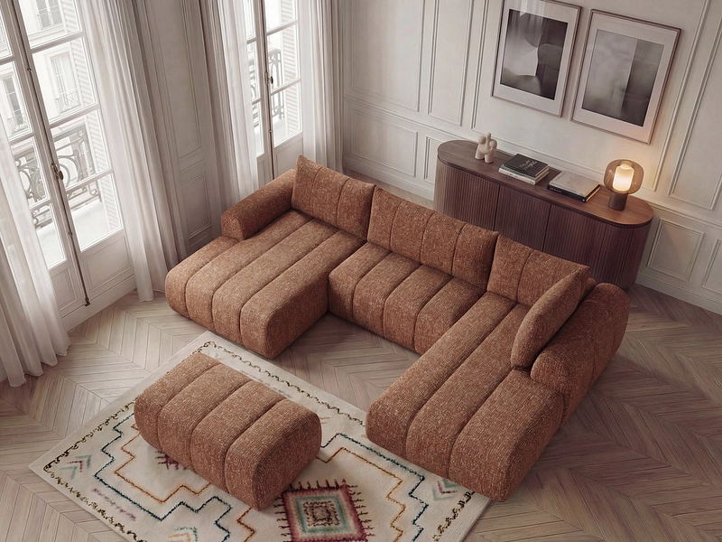 Panorama-Ecksofa mit Hocker BOBOCHIC NESTY Panorama-Ecksofa mit Hocker BOBOCHIC NESTY
