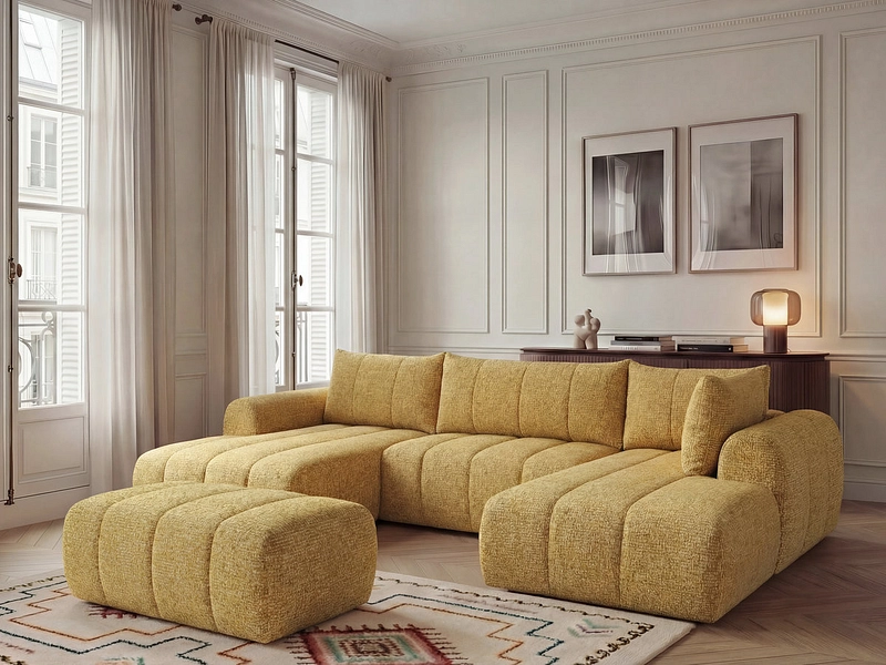 Panorama-Ecksofa mit Hocker BOBOCHIC NESTY Panorama-Ecksofa mit Hocker BOBOCHIC NESTY