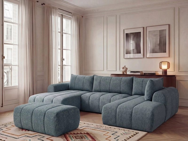Panorama-Ecksofa mit Hocker BOBOCHIC NESTY Panorama-Ecksofa mit Hocker BOBOCHIC NESTY