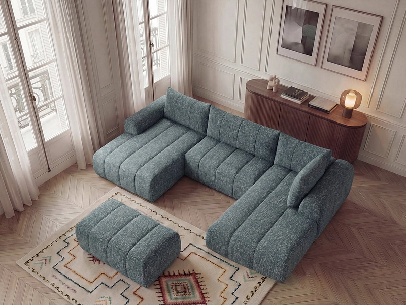 Panorama-Ecksofa mit Hocker BOBOCHIC NESTY Panorama-Ecksofa mit Hocker BOBOCHIC NESTY