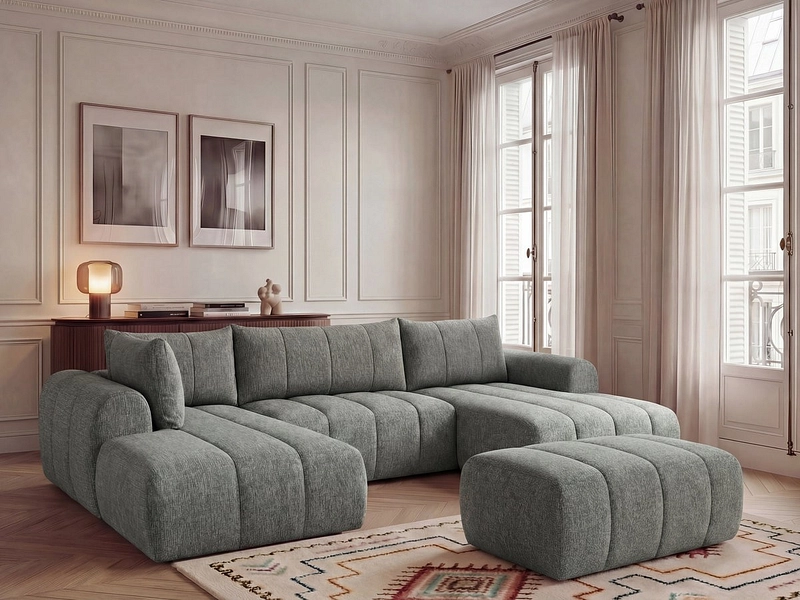Panorama-Ecksofa mit Hocker BOBOCHIC NESTY Panorama-Ecksofa mit Hocker BOBOCHIC NESTY