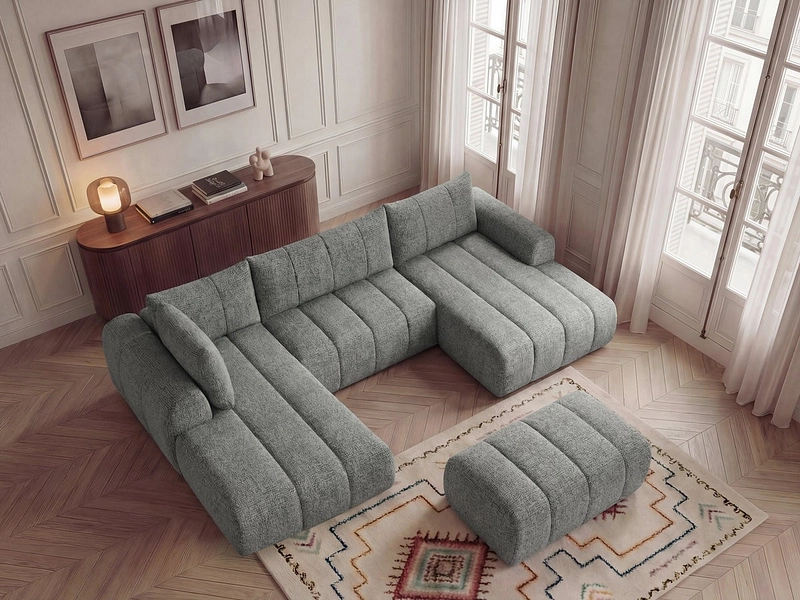 Panorama-Ecksofa mit Hocker BOBOCHIC NESTY Panorama-Ecksofa mit Hocker BOBOCHIC NESTY
