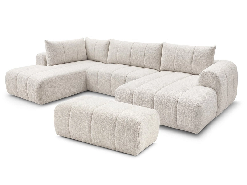 Divano ad angolo panoramico con pouf BOBOCHIC NESTY
