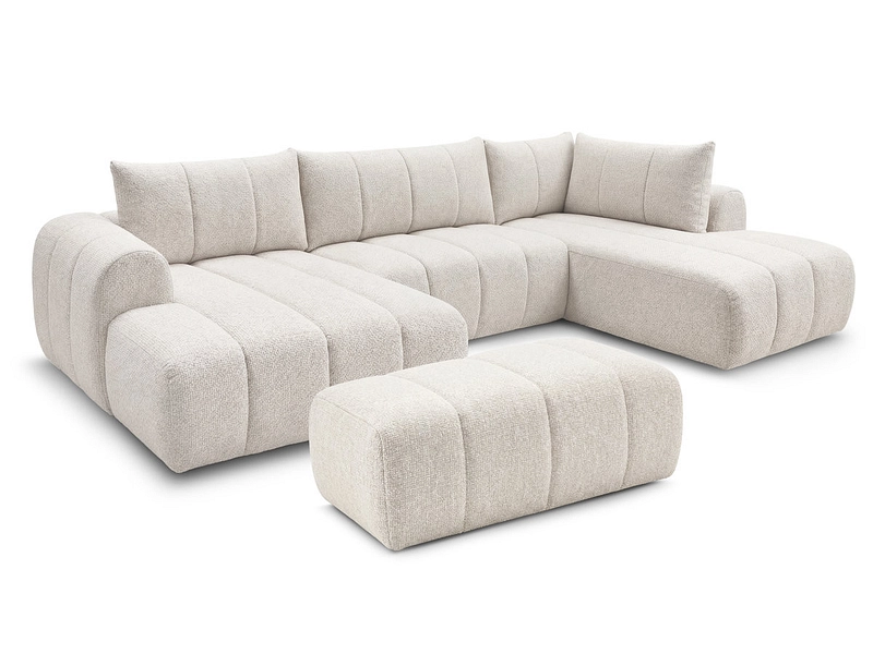 Canapé d'angle panoramique avec pouf BOBOCHIC NESTY