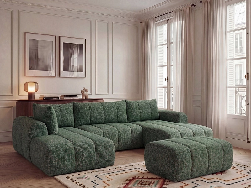 Panorama-Ecksofa mit Hocker BOBOCHIC NESTY Panorama-Ecksofa mit Hocker BOBOCHIC NESTY