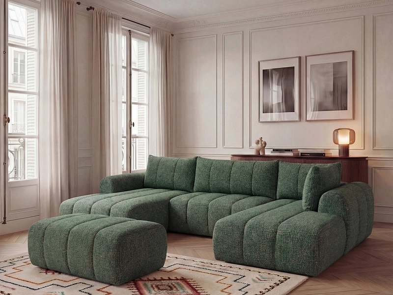 Panorama-Ecksofa mit Hocker BOBOCHIC NESTY Panorama-Ecksofa mit Hocker BOBOCHIC NESTY