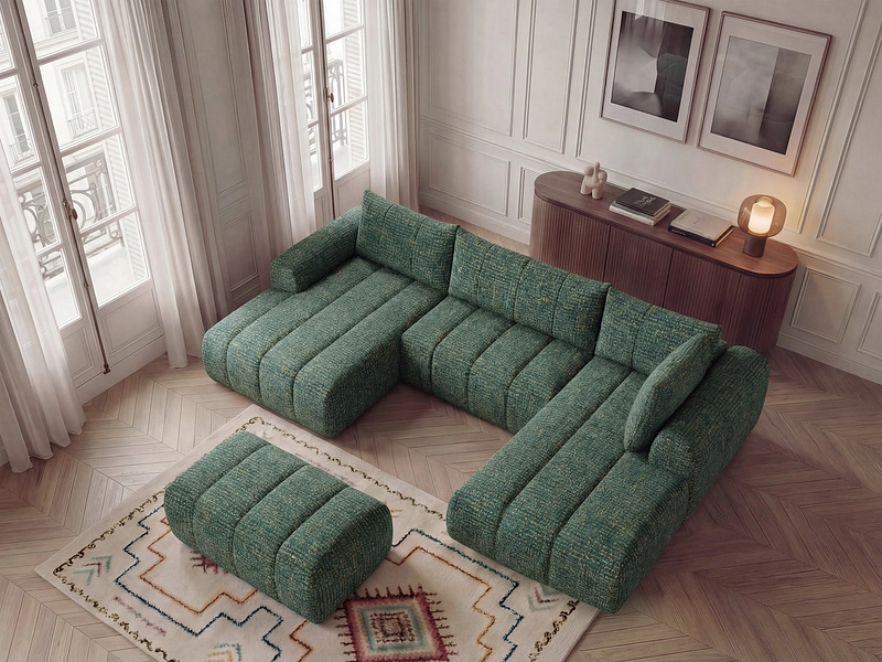 Panorama-Ecksofa mit Hocker BOBOCHIC NESTY Panorama-Ecksofa mit Hocker BOBOCHIC NESTY