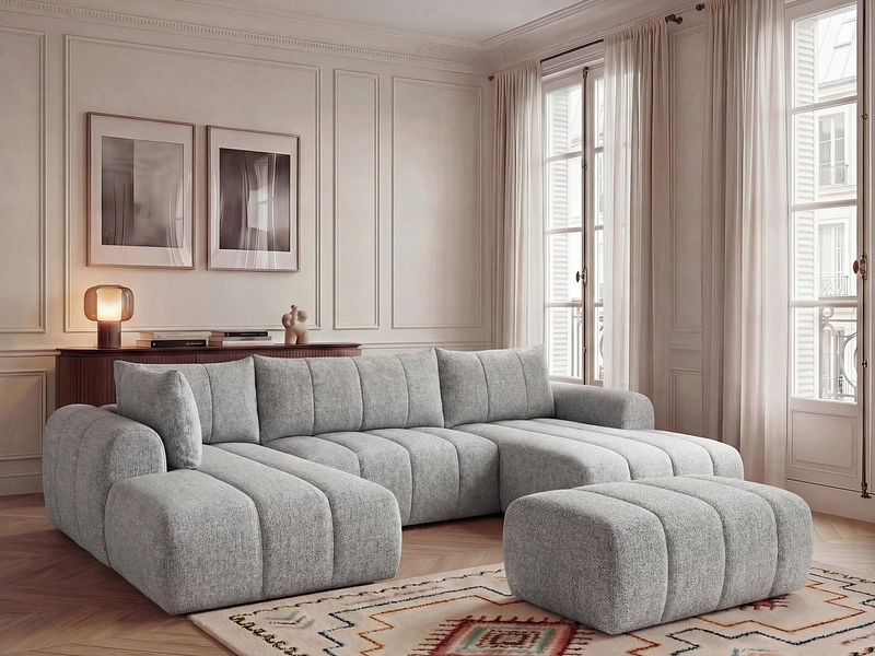 Panorama-Ecksofa mit Hocker BOBOCHIC NESTY Panorama-Ecksofa mit Hocker BOBOCHIC NESTY